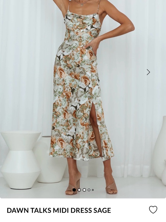 Hello Molly Dresses & Skirts - Hello Molly Sage & Tan Floral Midi Dress